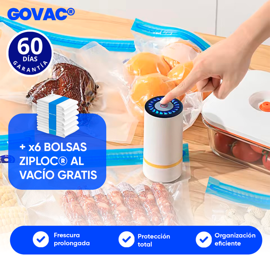 GOVAC® | BOMBA ELÉCTRICA + x6 BOLSAS ZIPLOC® AL VACÍO GRATIS
